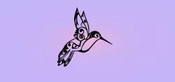 Decorative mural, wall decoration, panno. Hummingbird.