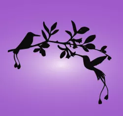 Decorative mural, wall decoration, panno. Hummingbird.