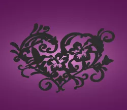 Decorative mural, wall decoration, panno. Hummingbird, butterfly and flowers