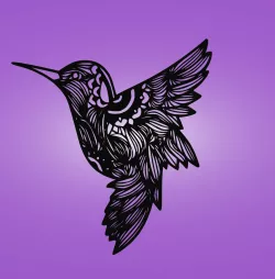 Decorative mural, wall decoration, panno. Hummingbird.