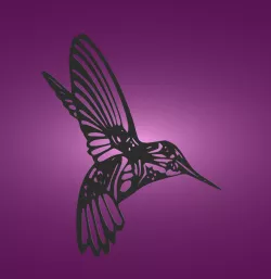 Decorative mural, wall decoration, panno. Hummingbird.