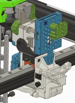 Duet Toolboard 1LC v1.1 four screws mount on Bondtech LGX stepper motor and EVA carriage.