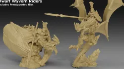 Dwarf Stone Wyvern Riders - (Pre-supported included)