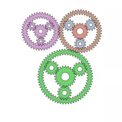 Epicyclic gear sets DXF STEP Vector files