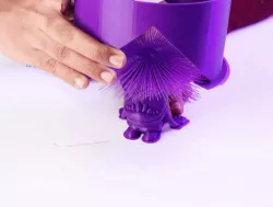 Evil Minions With Hair one eye - keychain (Purple Minion)