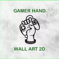 GAMER HAND WALL ART 2D