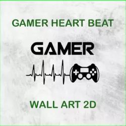 GAMER HEART BEAT WALL ART 2D