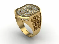 GENT RING STONE DIAMOND STL DETAILS GRAM RING MODELS 3D PRINT MODEL