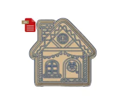 Gingerbread House Cookie Cutter and Stamp STL FILE