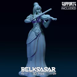 Girl Bard Necromancer 3D print model