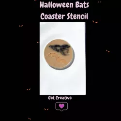 Halloween Bats Coaster Stencil