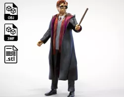 Harry Potter with his wand magic stick
