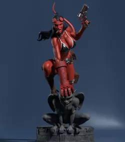 Hellgirl Model2 3d Print
