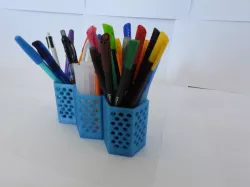 hexagonal pen holder