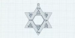 Holy 10 names of God in Hebrew letters on star of David talisman, spiritual pendant, Kabbalah, divine power, prosperity, abundance, protection, love, fertility, healing amulet, key chain