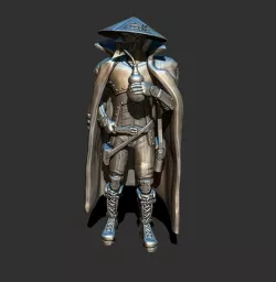 Human warlock in iron hat