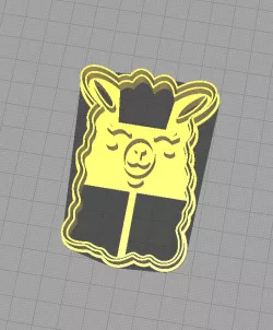 Llama - Cookie Cutter + Stamp