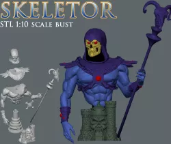 Masters of The Universe Skeletor bust sculpture - 3D print model