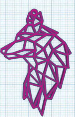 Minimalist wolf keychain