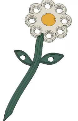 Multi-Color Daisy Flower Pixel