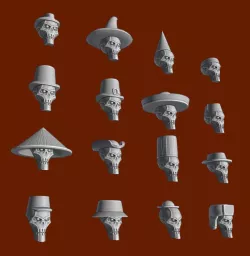 Necr heads with hats