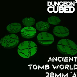 NECRON ANCIENT TOMB WORLD BASES 28MM - SET A