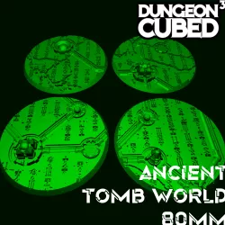 NECRON ANCIENT TOMB WORLD BASES - 80mm