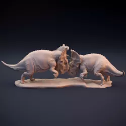Pachyrhinosaurus fighting