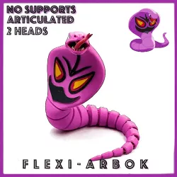 Pokemon Flexi Arbok articulated no supports snake cobra