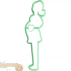 Pregnant lady Cookie cutter & Stamp