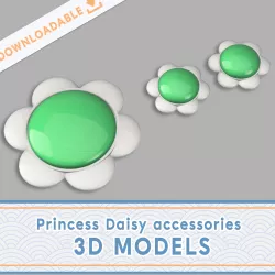 Princess Daisy | Brooch and earrings 3D File
