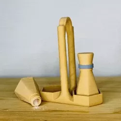 Salt & Pepper Shakers with Holder