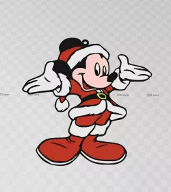 santa mickey santa wall deco panel