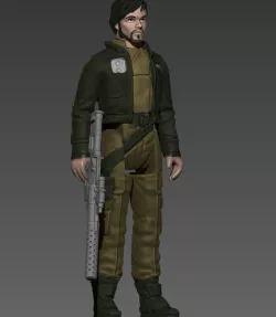 Star Wars Rogue One Cassian Andor Vintage Style action figure for 3D printing