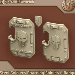 Steel Soldiers Boarding Shields & Badge