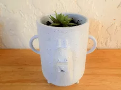 Tall Llama Molcajete-style Planter