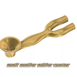 tobacco snuff snuffer sniffer cnorter nasal inhalation tube "ONE DOSE" Two Hose Snuff Tube Snorters Double Tube Sniffer vts22 for 3d-print and cnc
