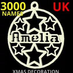 UK Names Christmas Xmas Decoration