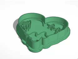 Zombie Heart Creepy Cookie Cutter with Stamp STL FILE