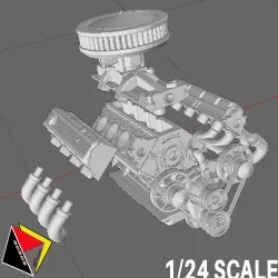 1/24 Scale 454 V8 Chevy Engine