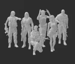1:64 SCALE FIGURES 6 PACK NO7  (Combat Squad) GASSLANDS OR HOTWHEELS POSERS