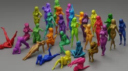 30 Character Models Lowpoly for Woman 3D Print Model