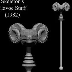 3D PRINTABLE SKELETOR HAVOC STAFF - 1982 - HIGHLY ACCURATE