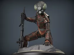 4-LOM droid bounty hunter from star wars 3D print model