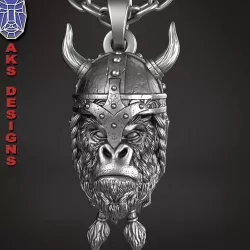 animal Pendant jewelry Ancient viking warrior guerilla v1 stl file