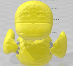 Articulated Rubbey the Duck supported and unsupported