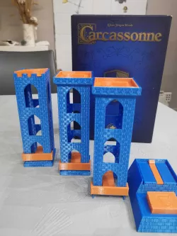 Automatic Carcassonne modular tiles tower