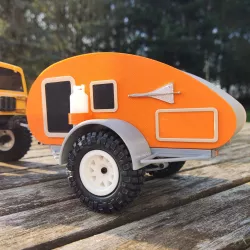 Axial SCX24 Jeep crawler 1/24 tear drop expedtion trailer big wheels