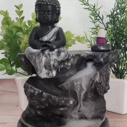BackFlow Incense Burner Baby Buddha and Rocks for 3D printing 3D print model