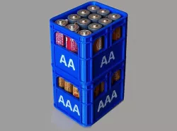 Beer Crate battery holder AA/AAA stackable plus letters